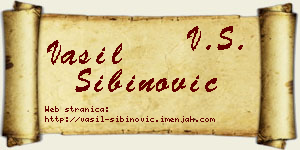 Vasil Sibinović vizit kartica